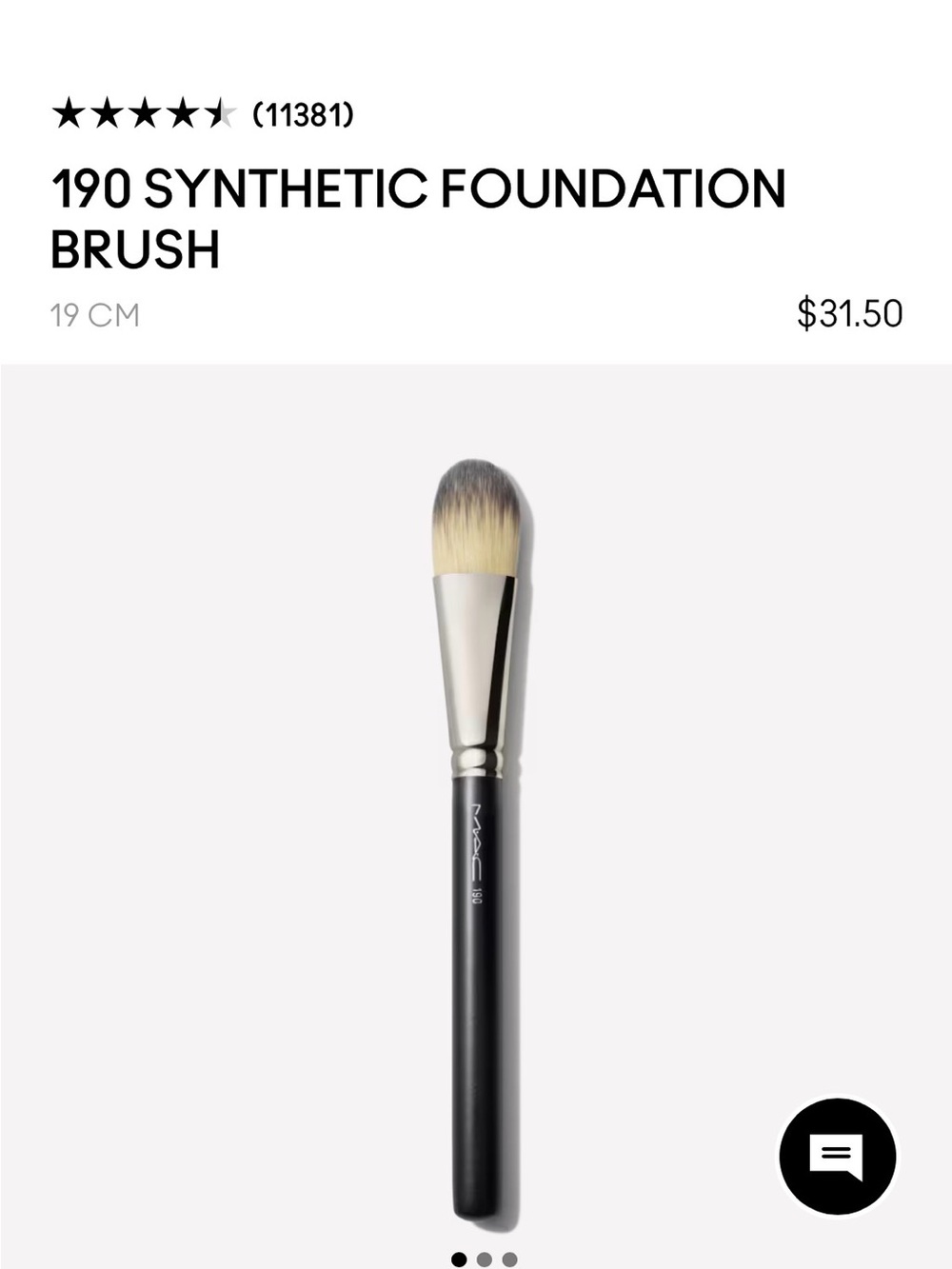 MAC COSMETICS 190 SYNTHETIC FOUNDATION BRUSH